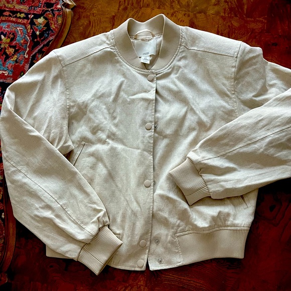 H&M Jackets & Blazers - H&M Cream Bomber Jacket